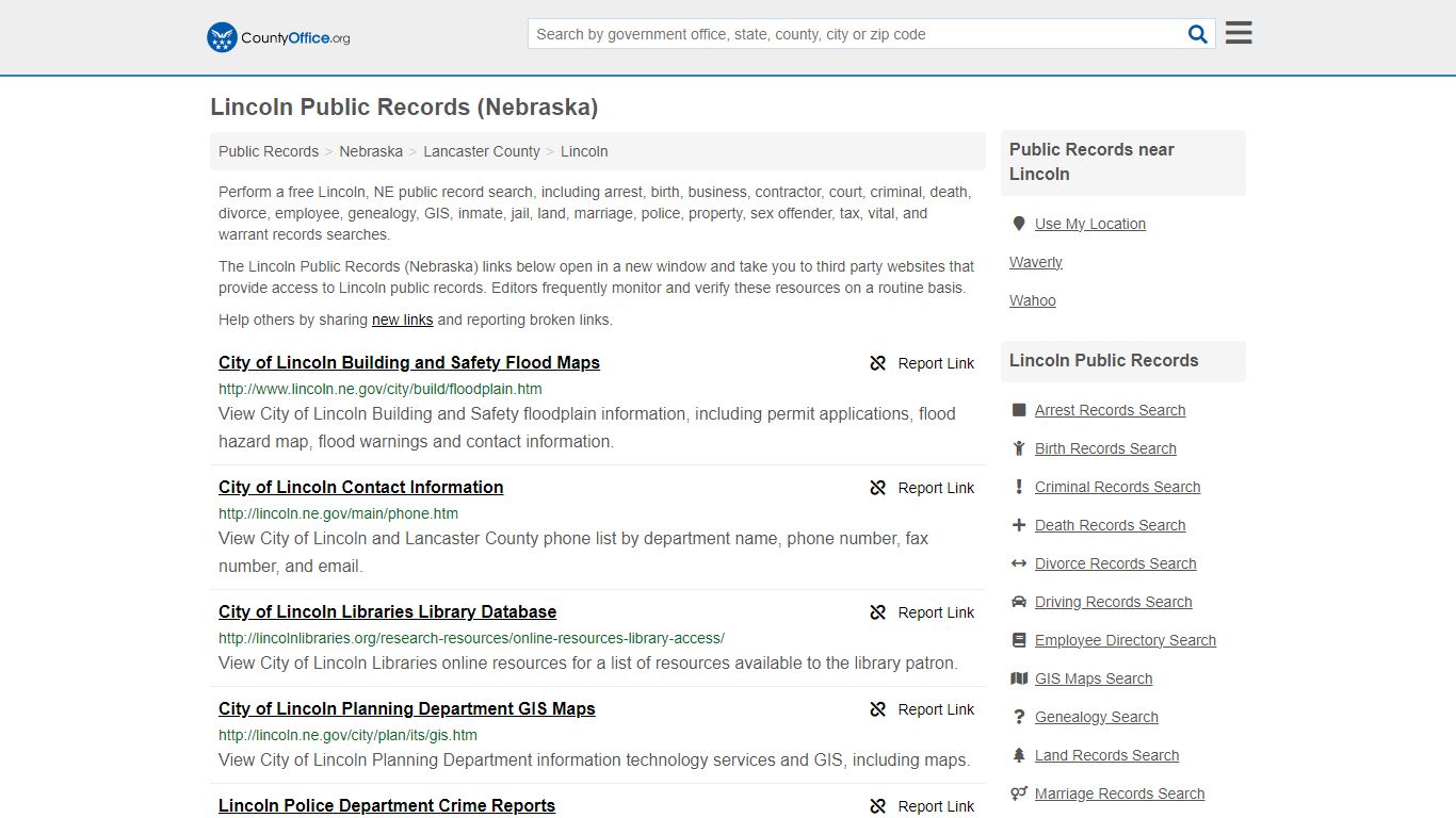 Lincoln Public Records (Nebraska) - County Office
